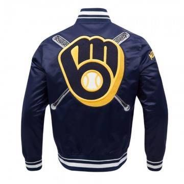 Milwaukee Brewers Mashup Classic Rib Satin Jacket