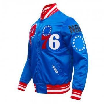 Philadelphia 76ers Mashup Classic Rib Satin Jacket Philadelphia 76ers Mashup Classic Rib Satin Jacket