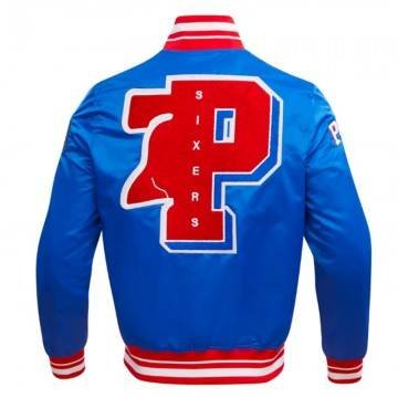Philadelphia 76ers Mashup Classic Rib Satin Jacket Philadelphia 76ers Mashup Classic Rib Satin Jacket