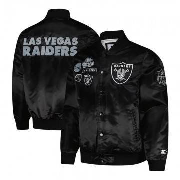 Las Vegas Raiders Exclusive Black Varsity Satin Jacket