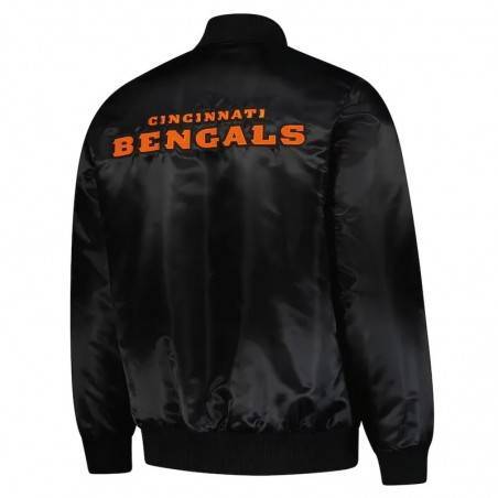Classic Cincinnati Bengals Black Varsity Satin Jacket