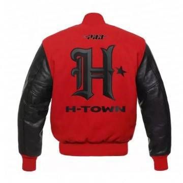 Houston Texans H-Town Red & Black Varsity Jacket