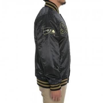 Black Label Seattle Seahawks Black Satin Jacket