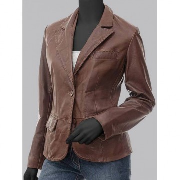 Brooks Women's Leather Blazer Jacket