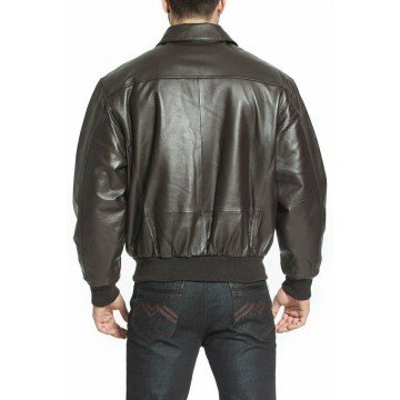 Men's WWII U.S Air Force A2 Leather Flight Bomber Jacket