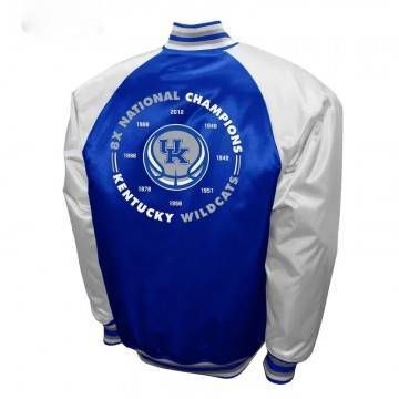 Kentucky Wildcats Royal Blue and Light Gray Satin Jacket