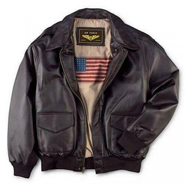 Men's WWII U.S Air Force A2 Leather Flight Bomber Jacket