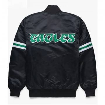 Philadelphia Eagles NFL Satin Black Jacket