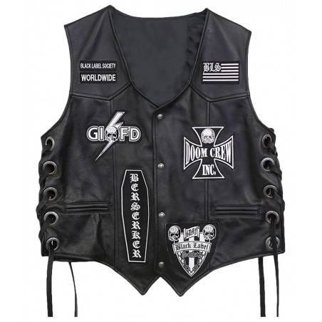 Classic Black Label Society Motorcycle Vest in Leather
