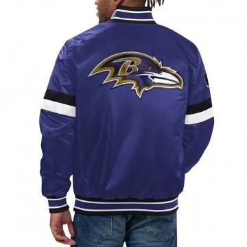 Home Game Baltimore Ravens Purple Satin Jacket for Fans