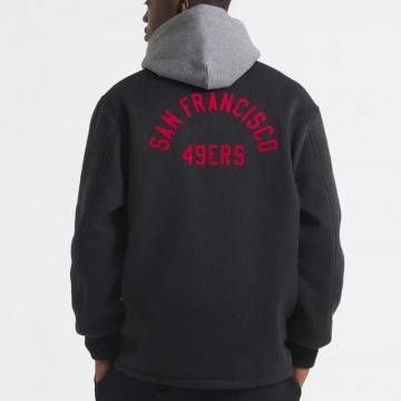 San Francisco 49ers Heather Black Coaches Wool Jacket