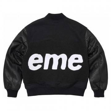 Black Chenille Supreme Varsity Jacket Black Chenille Supreme Varsity Jacket