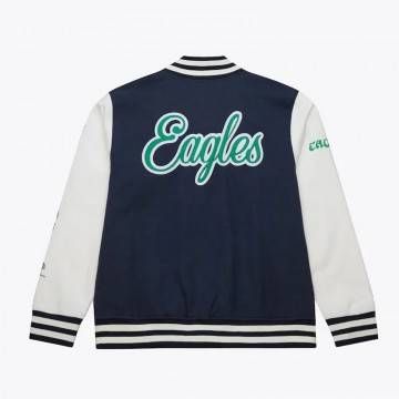 Philadelphia Eagles Navy & White Fleece Varsity Jacket