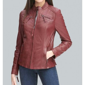 Rosemere Women's Red Casual Leather Jacket