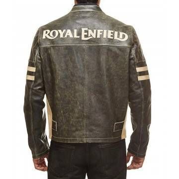 Men’s Royal Enfield Cafe Racer Quilted Leather Jacket