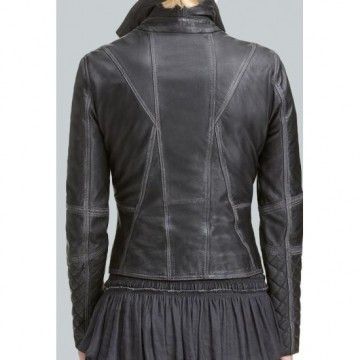 Lexi Black Quilted Asymmetrical Ladies Moto Jacket Lexi Black Quilted Asymmetrical Ladies Moto Jacket