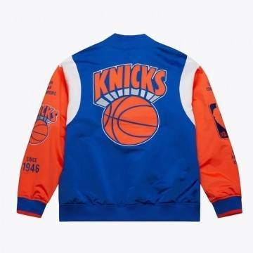 NY Knicks Team Origins Royal Satin Jacket