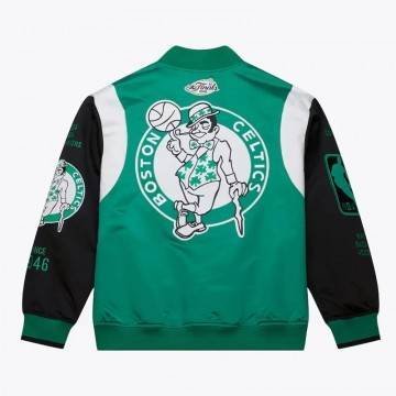 Boston Celtics Team Origins Green Satin Jacket