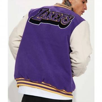 Loyalty LA Lakers Varsity Purple and White Jacket Loyalty LA Lakers Varsity Purple and White Jacket