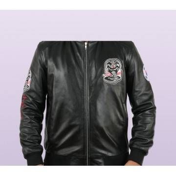 Karate Kid Cobra Leather Bomber