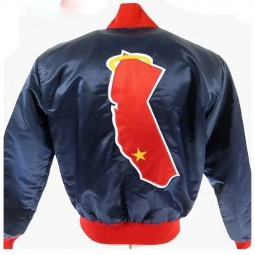 Vintage 80s California Anaheim Angels Blue Bomber Jacket