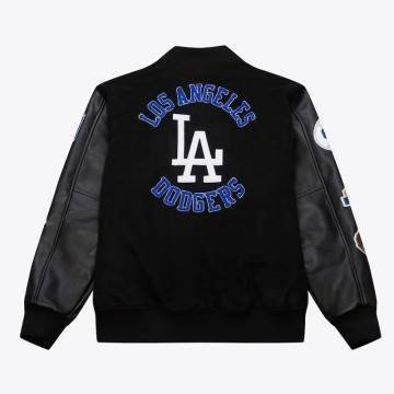 LA Dodgers Black Out Vintage Logo Varsity Jacket