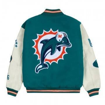 Miami Dolphins Sunshine State Aqua Letterman Jacket Miami Dolphins Sunshine State Aqua Letterman Jacket