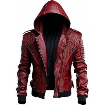 Men’s Red Genuine Leather...