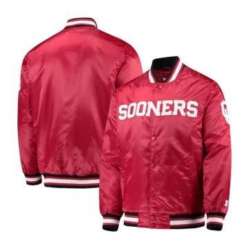 Oklahoma Sooners O-Line Crimson Satin Jacket