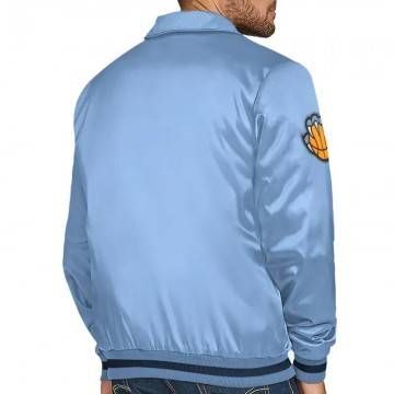 Memphis Grizzlies Stitch Applique Light Blue Satin Jacket