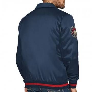 New Orleans Pelicans Stitch Applique Navy Satin Jacket