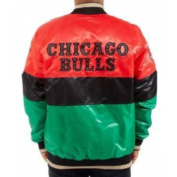 75th Anniversary Chicago Bulls Color Block Satin Jacket