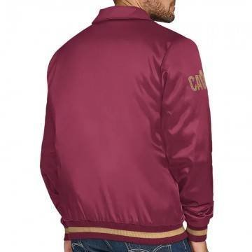 Cleveland Cavaliers Stitch Applique Wine Satin Jacket