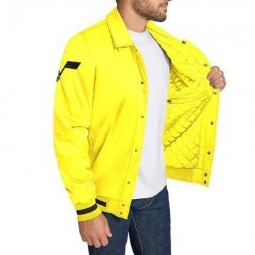 Utah Jazz Stitch Applique Gold Satin Jacket