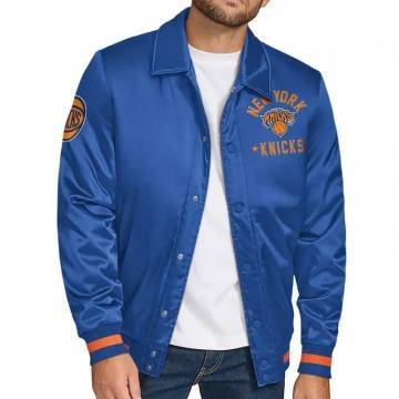 NY Knicks Blue Satin Jacket