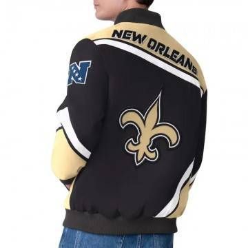 New Orleans Saints Maximum Racing Black Jacket New Orleans Saints Maximum Racing Black Jacket