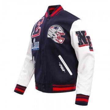 New England Patriots Mashup Varsity Jacket New England Patriots Mashup Varsity Jacket
