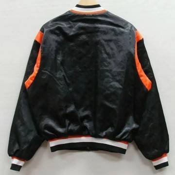 1980s Cincinnati Bengals Bomber Black Satin Jacket 1980s Cincinnati Bengals Bomber Black Satin Jacket