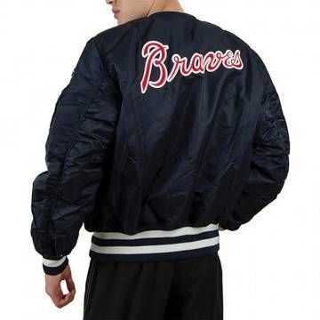 Atlanta Braves MA-1 Navy Bomber Jacket Atlanta Braves MA-1 Navy Bomber Jacket