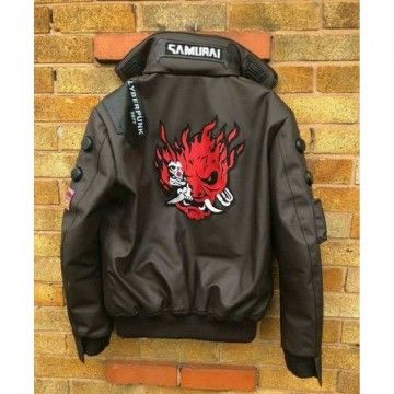 2077 Costume Jacket Mens Brown Leather Embroidery Coat