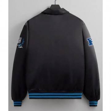 Carolina Panthers Black Bomber Jacket with Shirt Collar