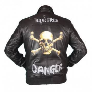Danger Skull & Bone Biker Jacket
