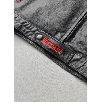 Ferrari Matt Black Racing Leather Jacket