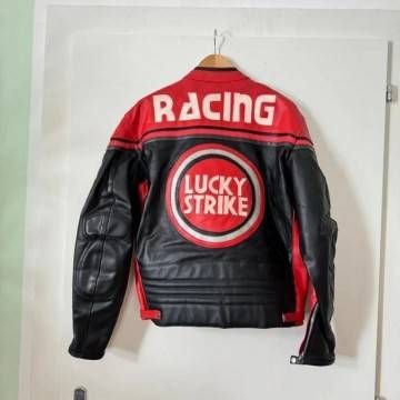 Handmade Lucky Strike Racing Leather Jacket