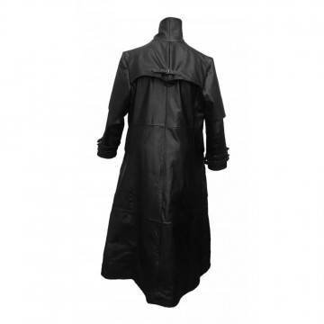 Vintage Steampunk Gothic Leather Trench Coat