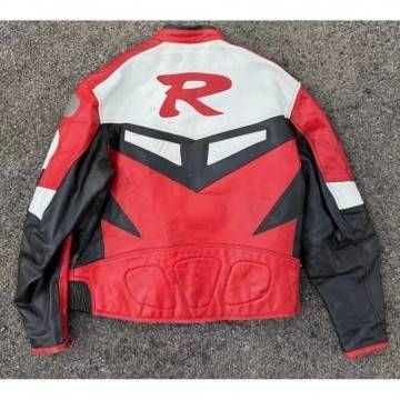 Yamaha Racing Red Cowhide Leather Jacket