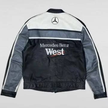 Mercedes Benz West Race F1 Rare Cowhide Leather Jacket