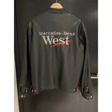 Mercedes Benz Black Rare Streetwear F1 Leather Jacket