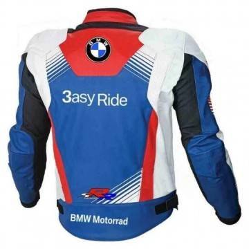 White & Blue BMW Motorcycle Racing Jacket