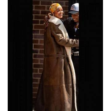 Rihanna Bronx Shearling Coat